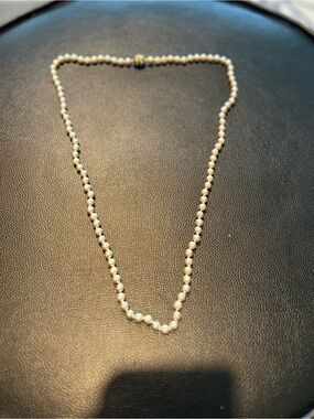 Nolan Miller 36”Champagne Colour Faux Pearl StrandNecklace with Jewelled Clasp!